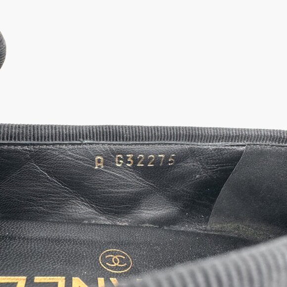 Chanel CC Cap Toe Quilted Loafers Size 37.5 US 6.5-7 Black Velvet Flat Slipper - Picture 12 of 14